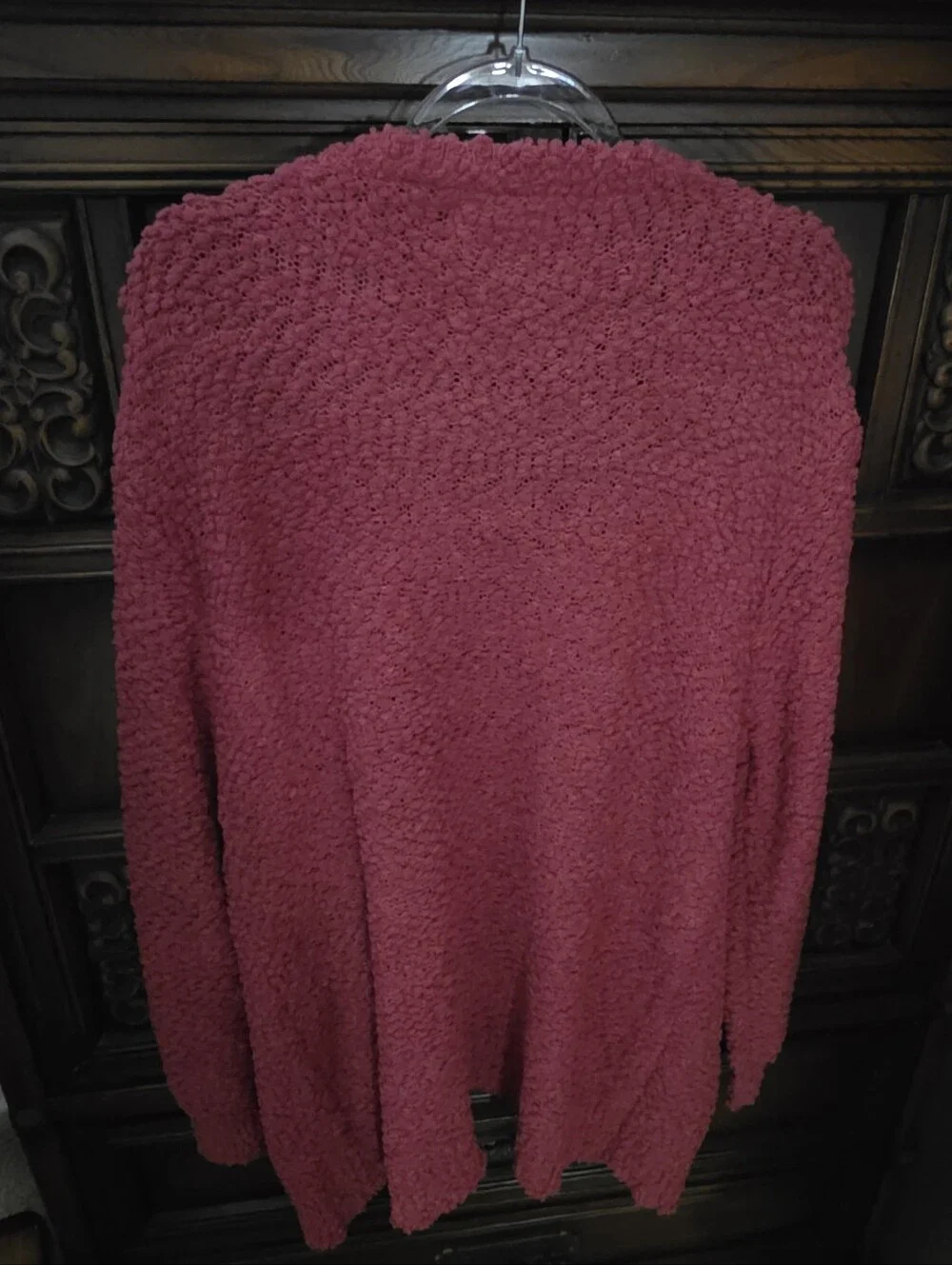 Zenana 1X Berry Fuscia Colored Cardigan Sweater w/Pockets.